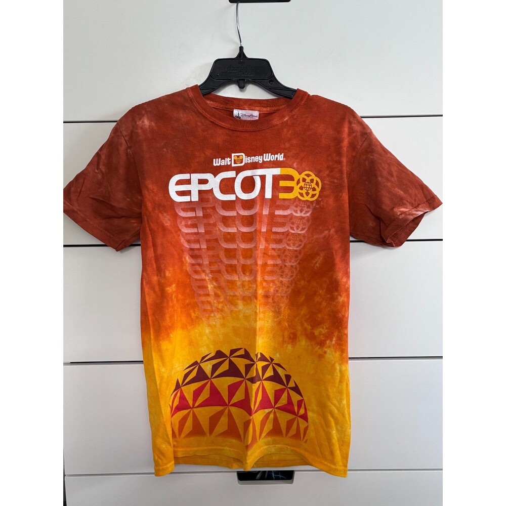 Walt Disney World Epcot 30 Anniversary Orange Ombre Tie-Dye Shirt Size Unisex S